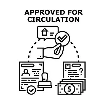 Hand approving document for circulation process Stock Illustration