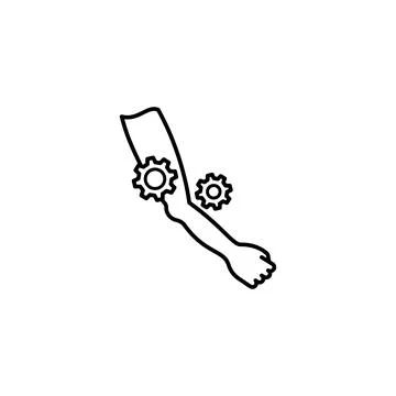 Hand arm gear icon. Simple line, outline vector elements of traumatology icons Stock Illustration
