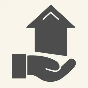 Hand with arrow up solid icon. Growth arrow in palm vector illustration isolated Stock Illustration