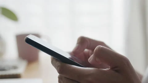 Hand of Asian women using texting smartphone or chat. Stock Footage 159490682