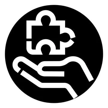 Hand assisting with solving a complex puzzle problem Illustrazione stock