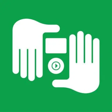 Hand audio player Stock Illustration