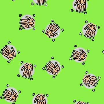 Hand augmented reality vector seamless pattern イラスト素材