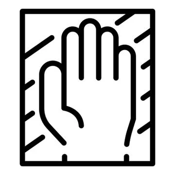 Hand authentication icon, outline style Stock Illustration