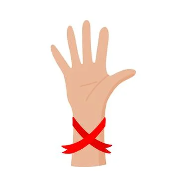 Hand with awareness ribbon Stock Illustration
