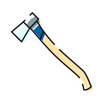 Hand axe tool for chopping wood and forestry work Stock Illustration