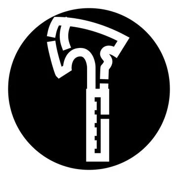 Hand axe tool icon representing carpentry work Stock Illustration