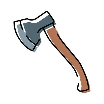Hand axe tool for lumberjack woodcutting work Stock Illustration