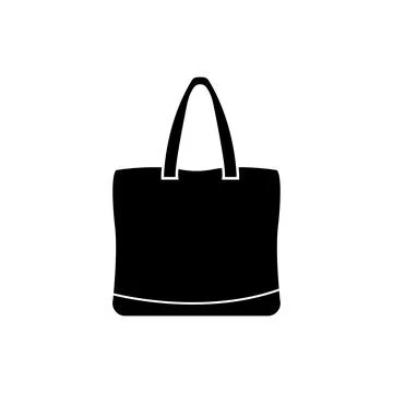 Hand bag silhouette vector isolated on white background Ilustração Stock