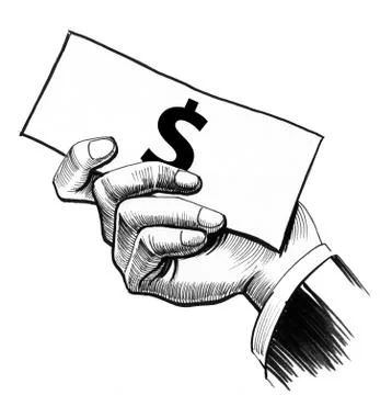Hand with baknote Stock Illustration