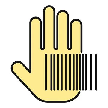 Hand with barcode representing digital identity and tracking Stock Illustration