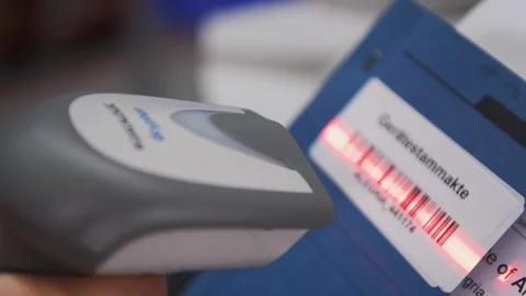 Hand Barcode Scanner Stock Footage 98940140