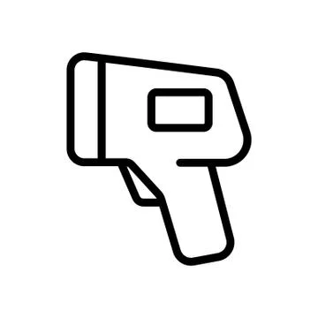 Hand barcode scanner icon vector outline illustration Stock Illustration