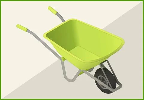 Hand-barrow isometric flat vector 3d wheelbarrow isolated on white backgro... Stock Photos