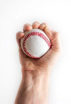 Hand with with a baseball ball Stock Photos