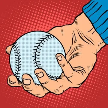 The hand with a baseball Stock Illustration