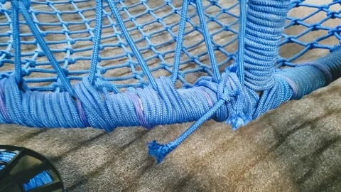 Hand basket weaving with thread Stock Footage 304760617