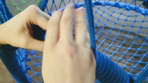 Hand basket weaving with thread Stock Footage 304761729