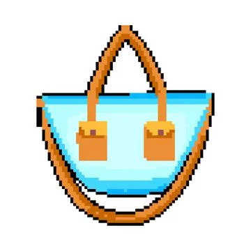 Hand beach bag pixel art vector illustration Stock Illustration