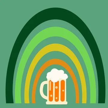 Hand with beer. Vector illustration for St. Patrick's Day Stock Illustration
