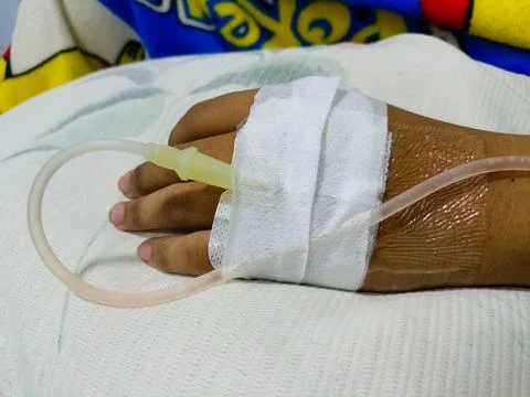 Hand is being infused Stock Photos