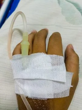 Hand is being infused Stock Photos