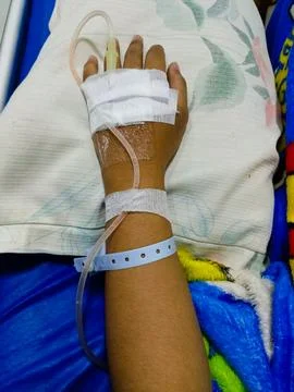 Hand is being infused Stock Photos