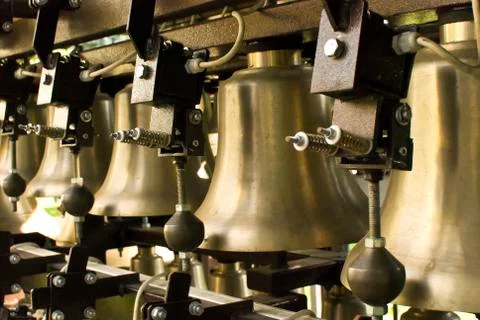 ..the hand bell on a white background.... Stock Photos
