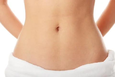 Hand on belly Stock Photos