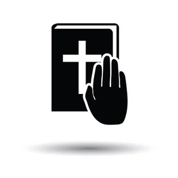 Hand on Bible icon Stock Illustration