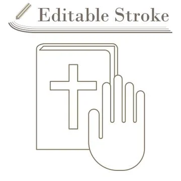 Hand On Bible Icon Stock Illustration