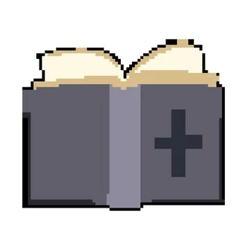 Hand bible pixel art vector illustration Stock Illustration