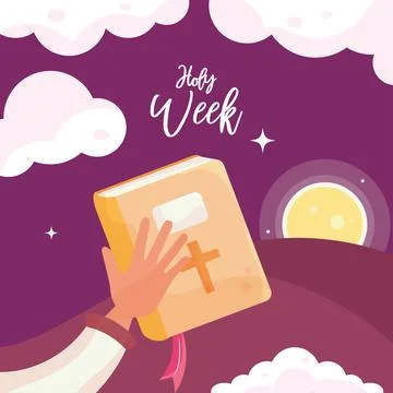 Hand with a bilbe Holy week Vector Stock Illustration