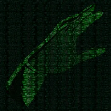 Hand of binary code Stockillustratie