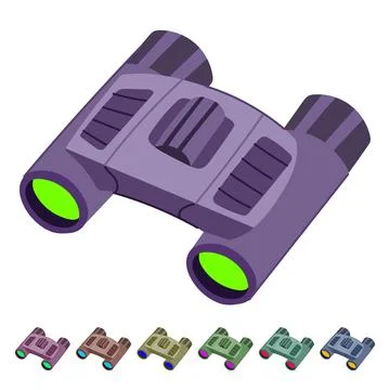 Hand binoculars vector cartoon graphic Stock Illustration