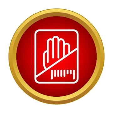 Hand biometric scanning error icon showing security access denied Stock Illustration