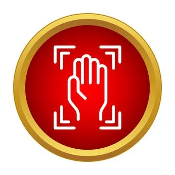 Hand biometric scanning identification access security system icon Stock-Illustration