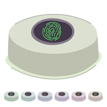 Hand biometric security device vector cartoon graphic Stock Illustration