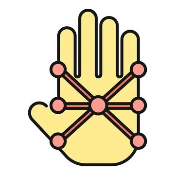 Hand biometrics recognition system scanning technology icon Illustrazione stock