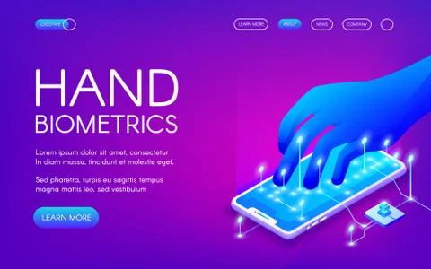 Hand biometrics technology vector illustration Stock Illustration
