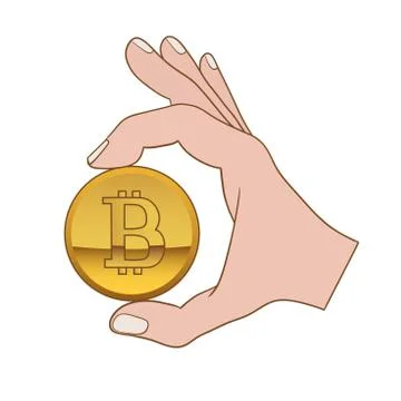 Hand with bitcoin Stock-Illustration