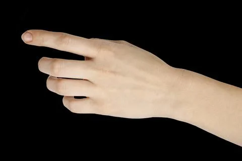 Hand on the black backgrounds 스톡 사진