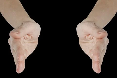 Hand on the black backgrounds Stock-Fotos