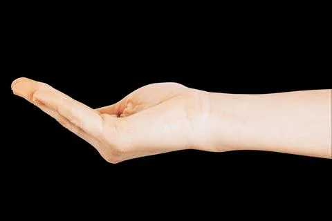Hand on the black backgrounds Foto stock