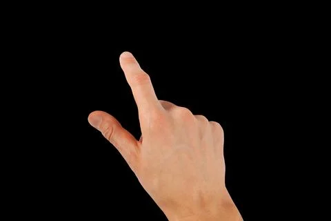 Hand on the black backgrounds Stock-Fotos