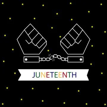 Hand in black blackground for juneteenth Stock Illustration