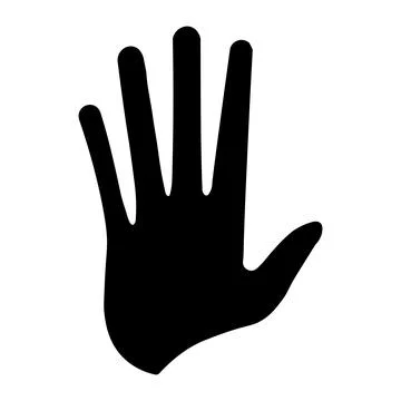 Hand black vector icon on white background Stock Illustration