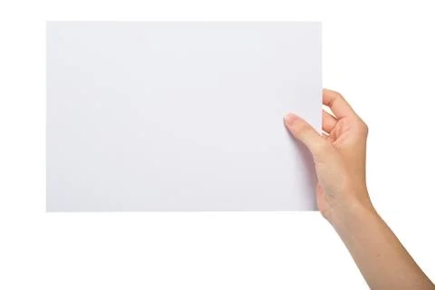 Hand with blank sheet of paper Stock Photos