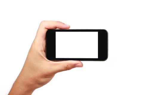 Hand With Blank Smartphone Stock Photos