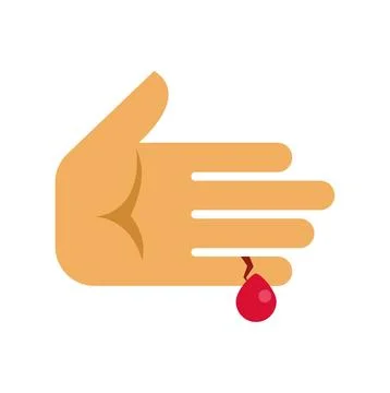 Hand bleeding from finger wound icon illustration Stock Illustration